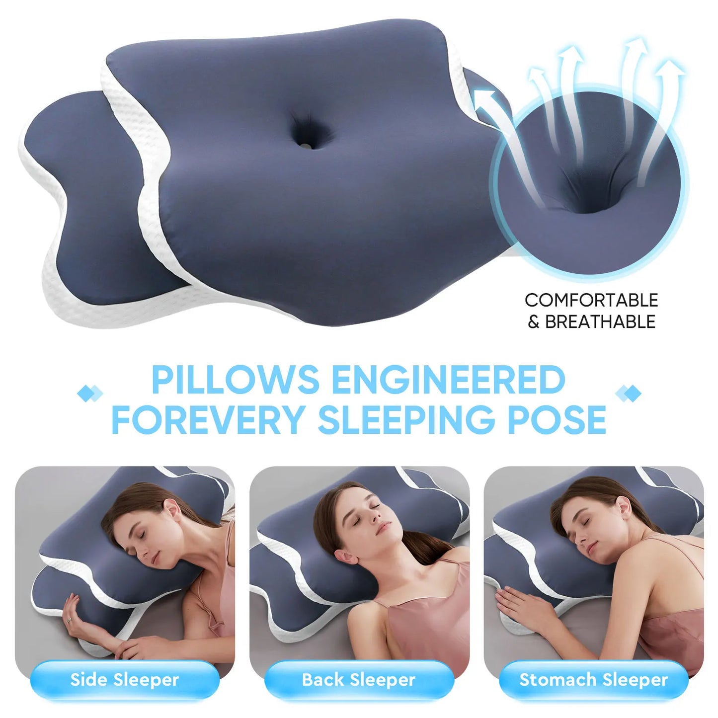 Zen Ergonomic Orthopedic Neck Support Memory Foam Pillow