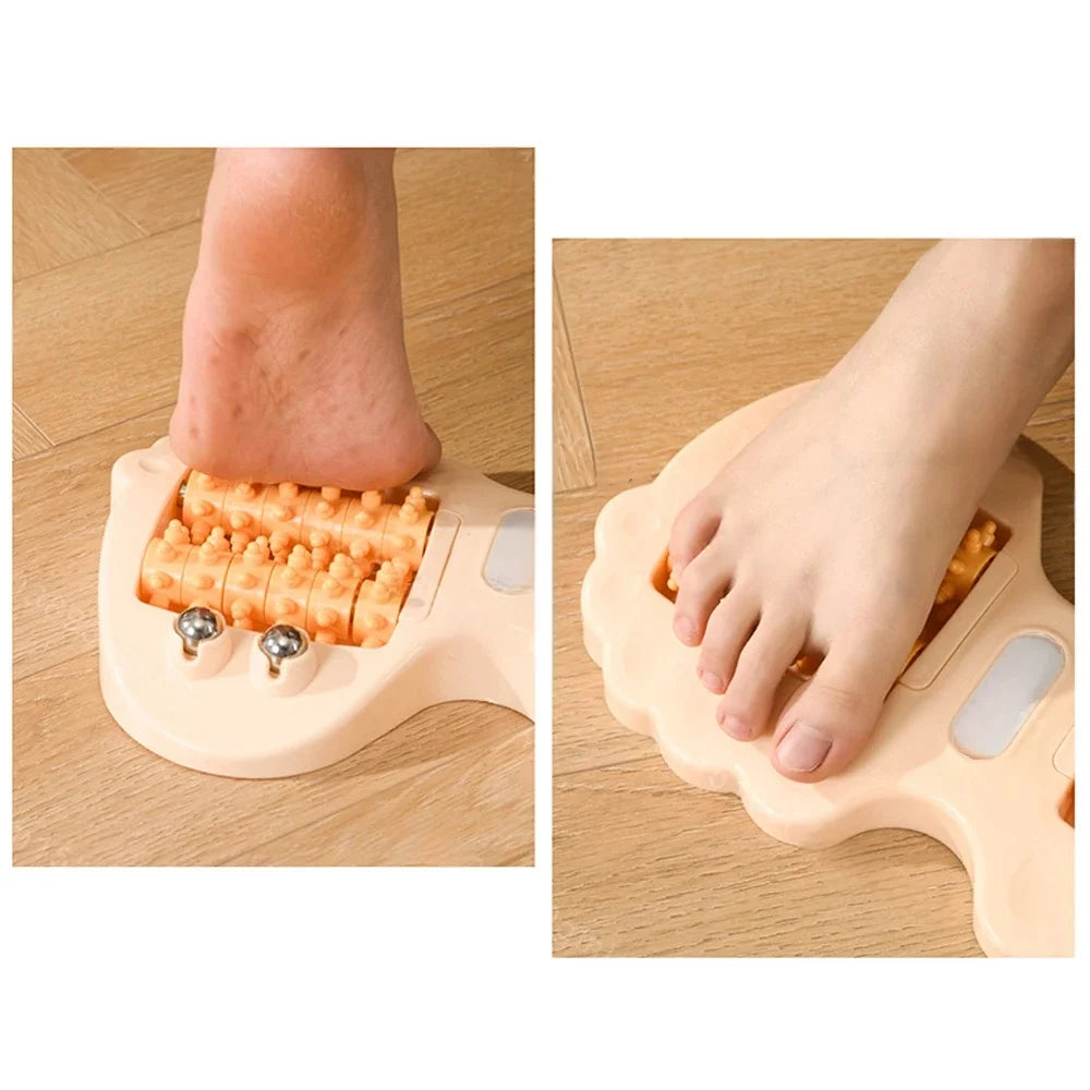 Dual Foot Massager magnetic Beads Roller Foot Acupoint Massage Anti-slip Relief Plantar Fasciitis Pain Plantar Stimulator