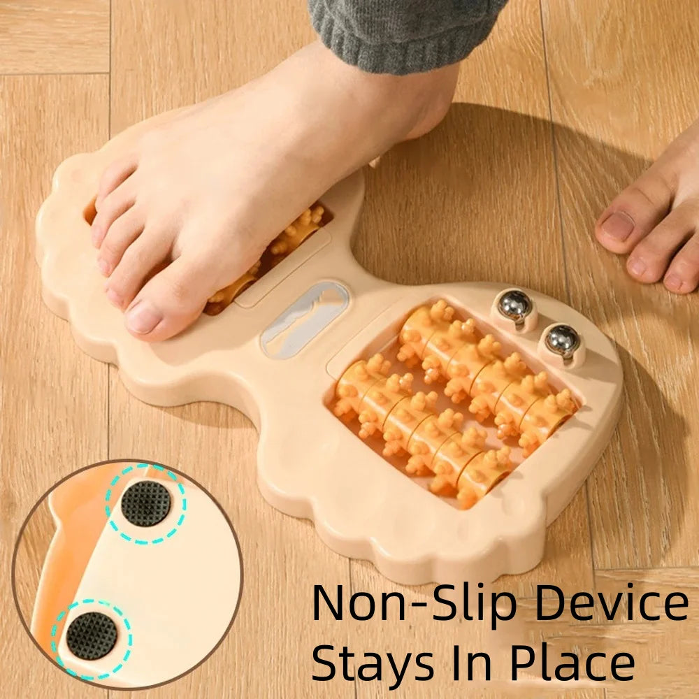 Dual Foot Massager magnetic Beads Roller Foot Acupoint Massage Anti-slip Relief Plantar Fasciitis Pain Plantar Stimulator