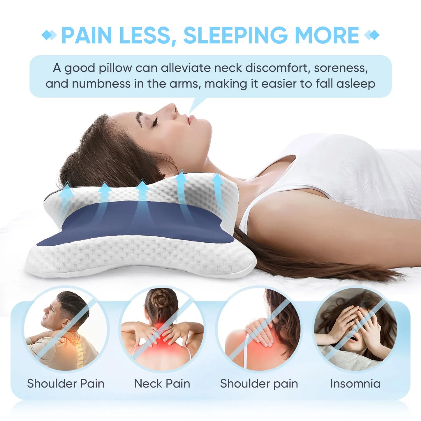 Zen Ergonomic Orthopedic Neck Support Memory Foam Pillow
