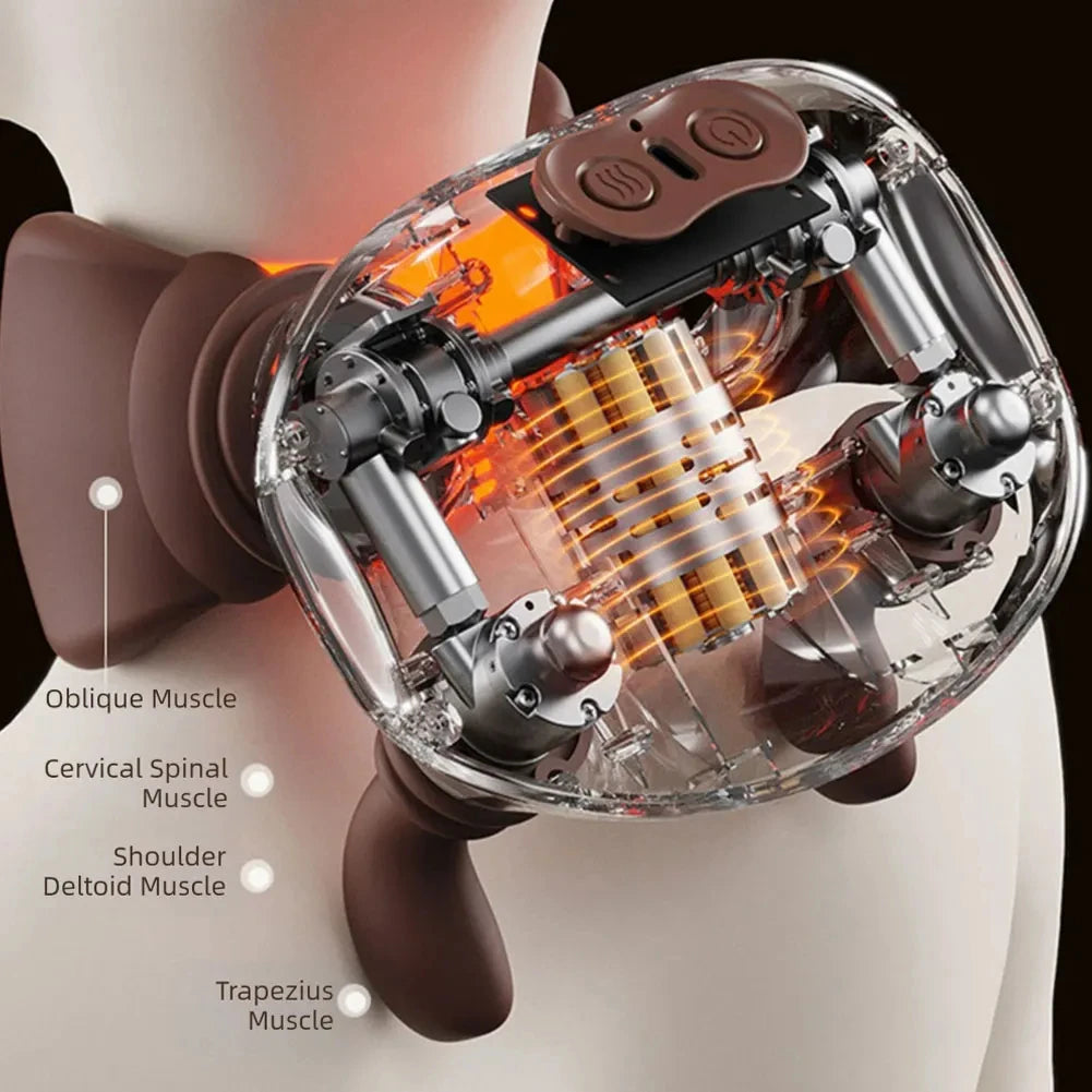 Electric Kneading Neck Massager Bionic Neck Shoulder Massager Heated Back Massagers Neck Waist Leg Body 3-Level Modes